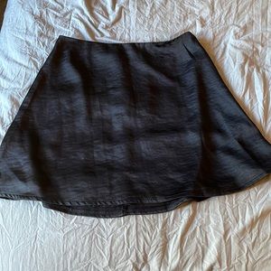 White fox satin mini skirt